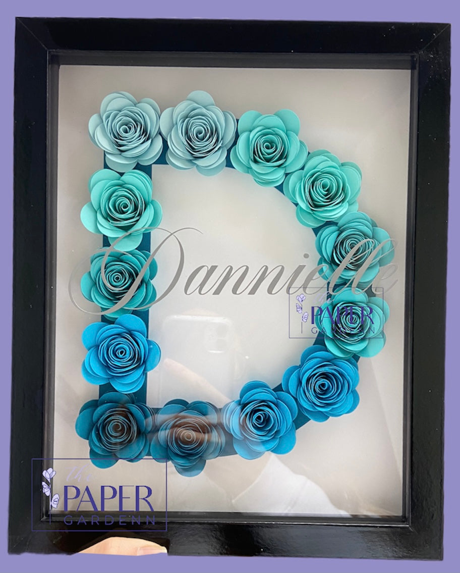 Initial & Number Paper Flower Shadow Boxes – thepapergardenn