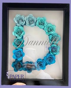 Initial & Number Paper Flower Shadow Boxes