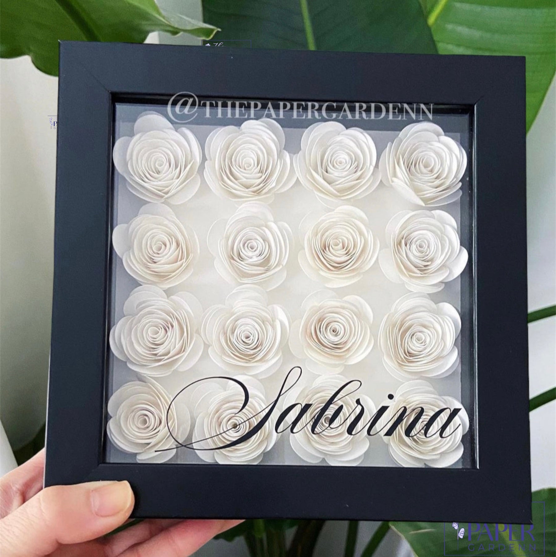 Monochrome Rosebud Shadowbox Frame