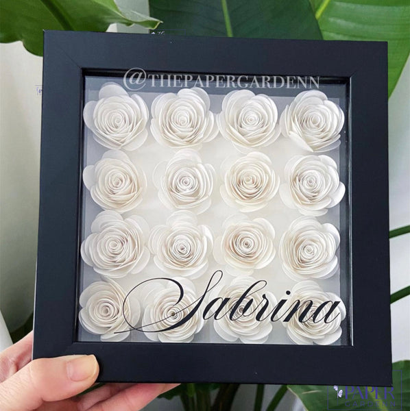 Monochrome Rosebud Shadowbox Frame