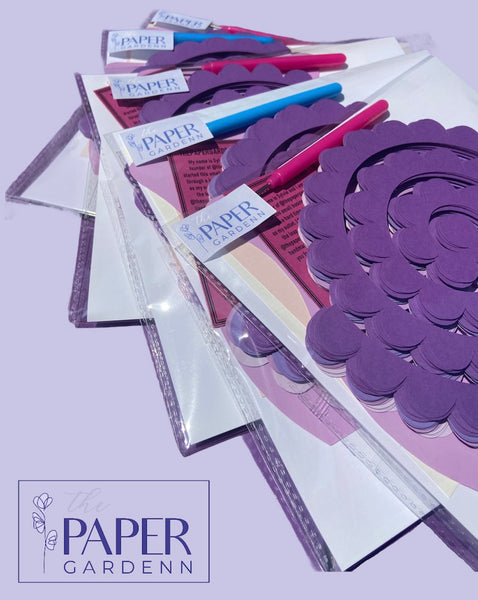 DIY Paper Flower Crafting Kit [8x8" Rosebud Heart]
