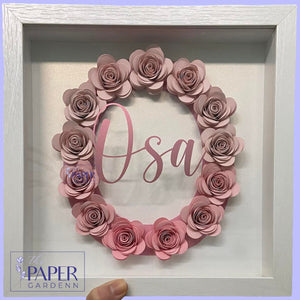 Paper Flower Rose Initial O Shadowbox Frame [Initial O]