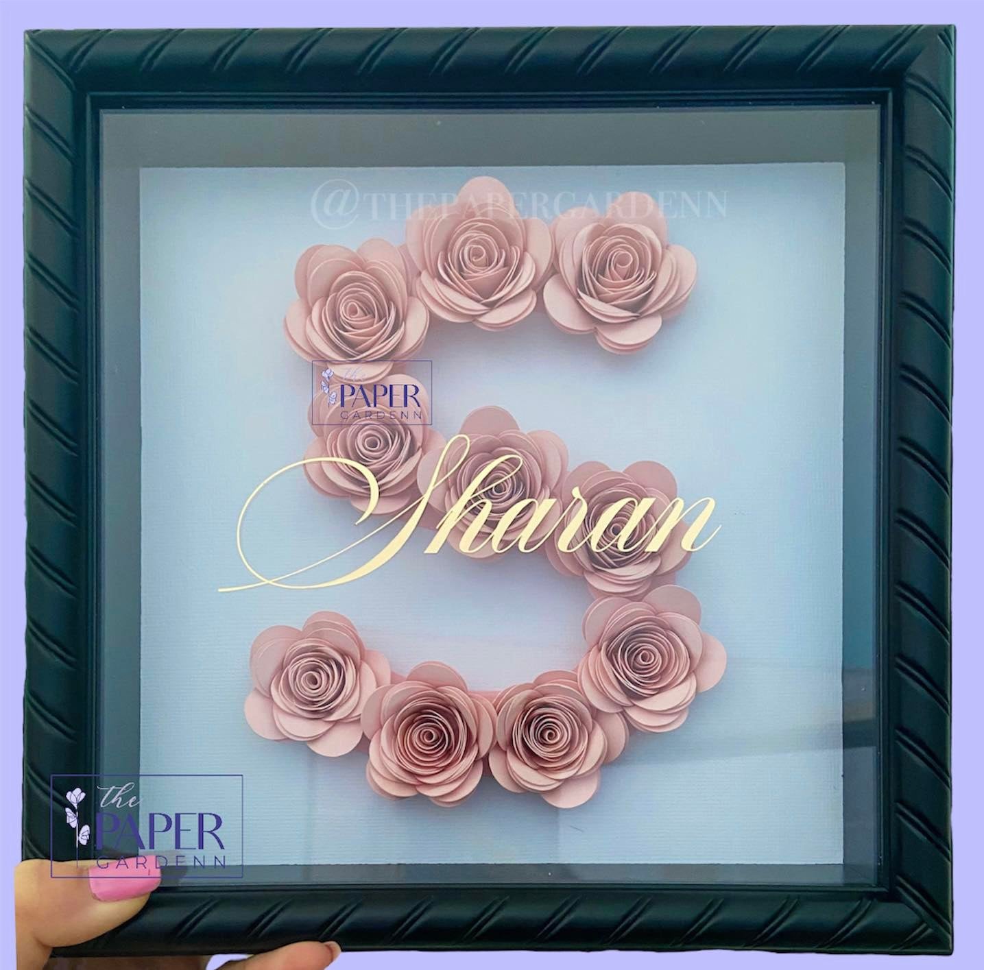 Paper Flower Rose Initial S Shadowbox Frame [Initial S]