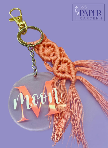 Pink Braided Macramé Key Chain