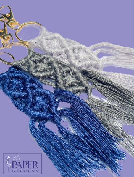Mix & Match [2 Braided Macramé Keychains with Acrylic Name Plate Option]