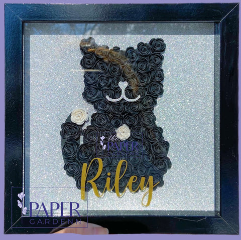 Cat Kitten Paper Flower Shadowbox