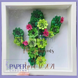 Cactus Paper Flower Shadowbox Frame