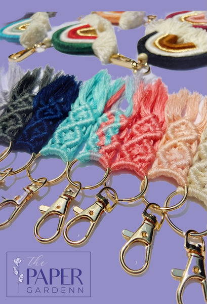 Mix & Match [2 Braided Macramé Keychains with Acrylic Name Plate Option]