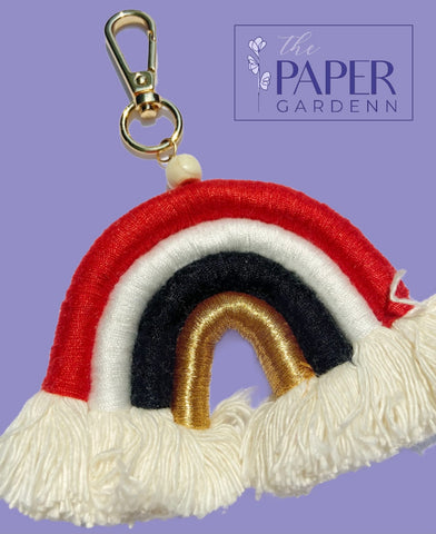 Red / Black Rainbow Macramé Key Chain