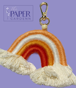 Orange / Peach Rainbow Macramé Key Chain