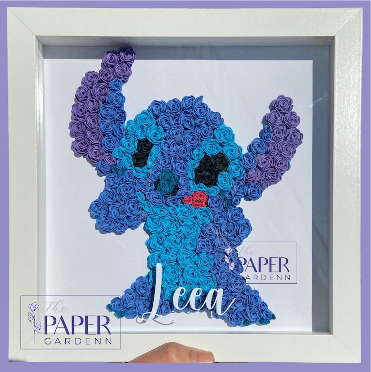 Stitch Paper Flower Shadow Box Fathers Day Birthday