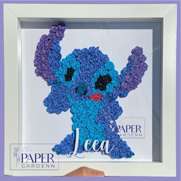 Stitch Paper Flower Shadow Box Fathers Day Birthday