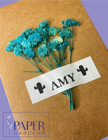 Dried Flower Thank You Card - Kraft Paper