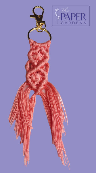 Pink Braided Macramé Key Chain