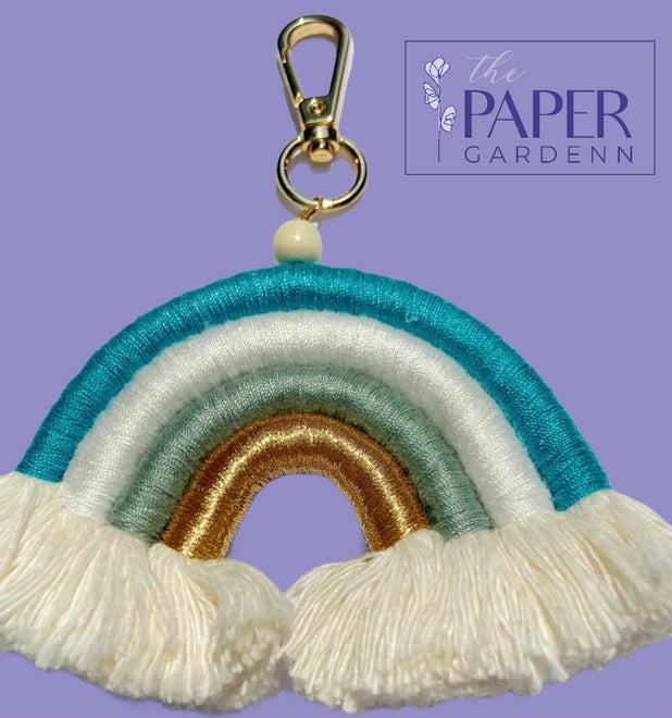Rainbow Macrame Keychains
