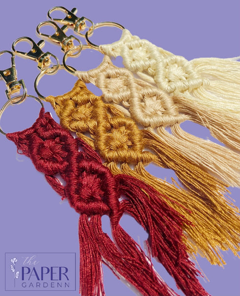 Mix & Match [2 Braided Macramé Keychains with Acrylic Name Plate Option]