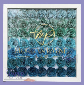 Teal Rosebud Shadowbox Frame