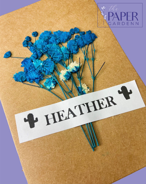 Dried Flower Thank You Card - Kraft Paper