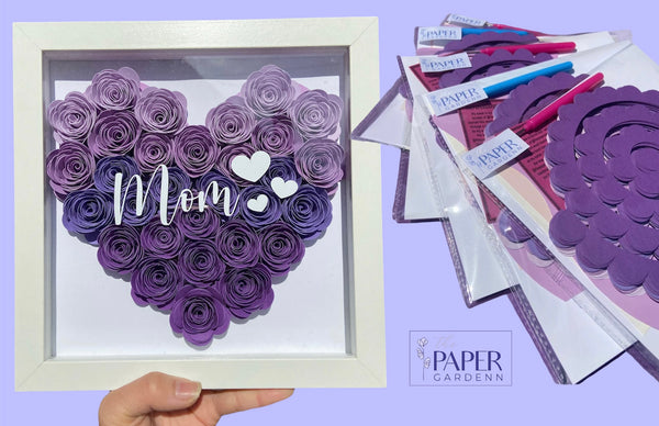 DIY Paper Flower Crafting Kit [8x8" Rosebud Heart]