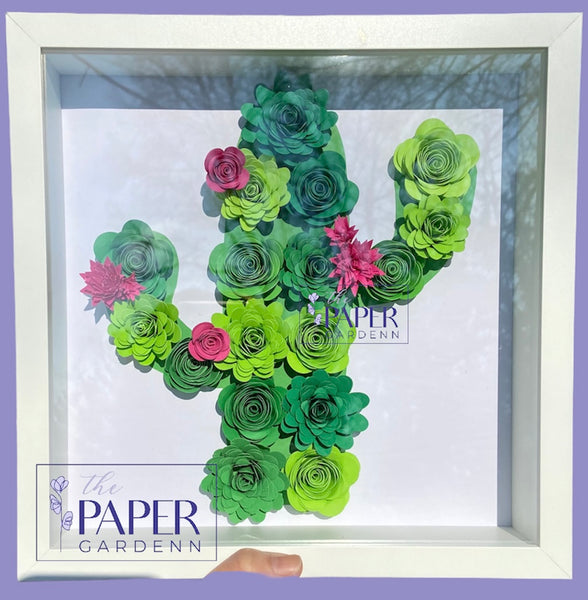 Cactus Paper Flower Shadowbox Frame