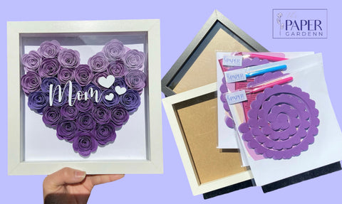 DIY Paper Flower Crafting Kit [8x8" Rosebud Heart]