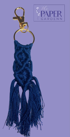 Navy Braided Macramé Key Chain