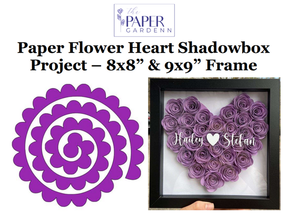 Rosebud Heart Paper Flower Template Project