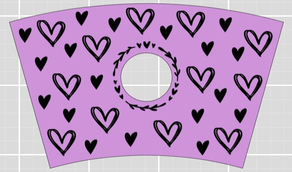 Heart/Valentine's Day Starbucks Cold Cup Wrap