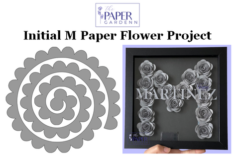 Initial M Paper Flower Template Project