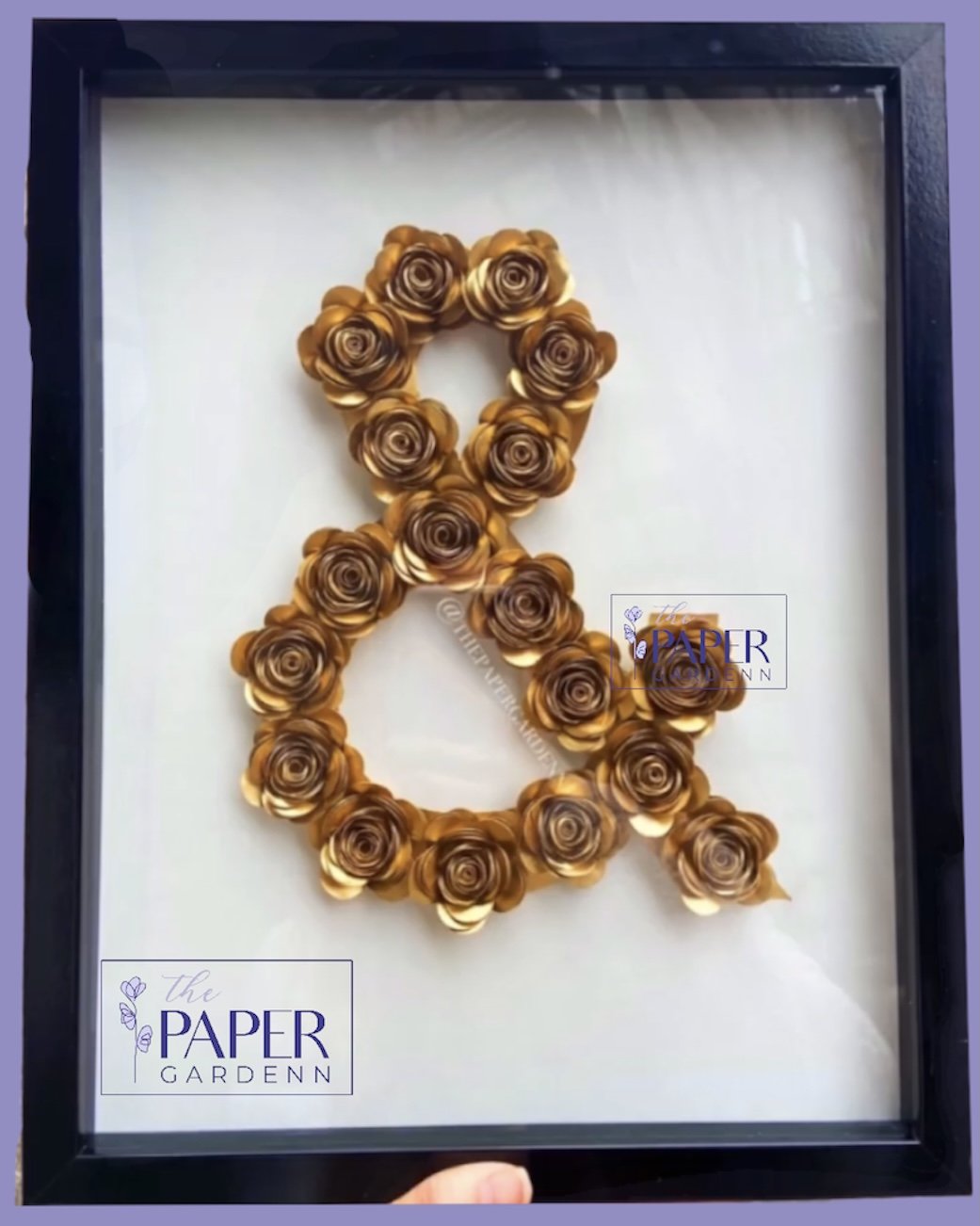 Paper Flower Rose Ampersand Shadowbox Frame [Ampersand]