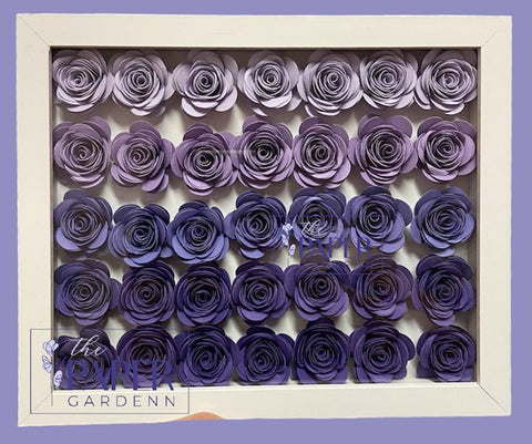 Purple Bloomed Rose Shadowbox Frame