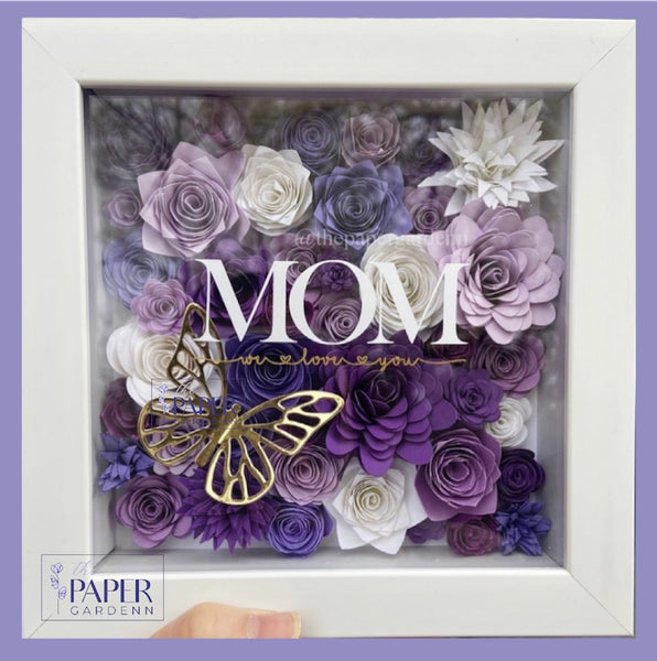 Purple Garden Paper Flower Shadowbox Frame