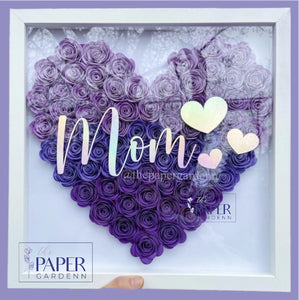 Purple Rosebud Heart Shadowbox Frame