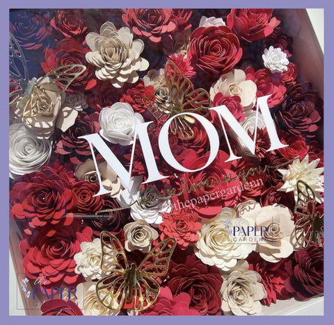 Red Garden Paper Flower Shadowbox Frame