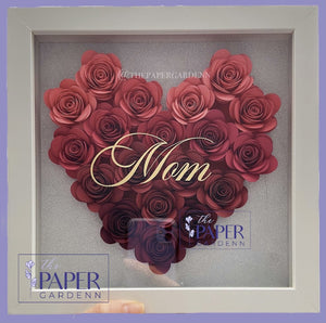 Red Bloomed Heart Shadowbox Frame