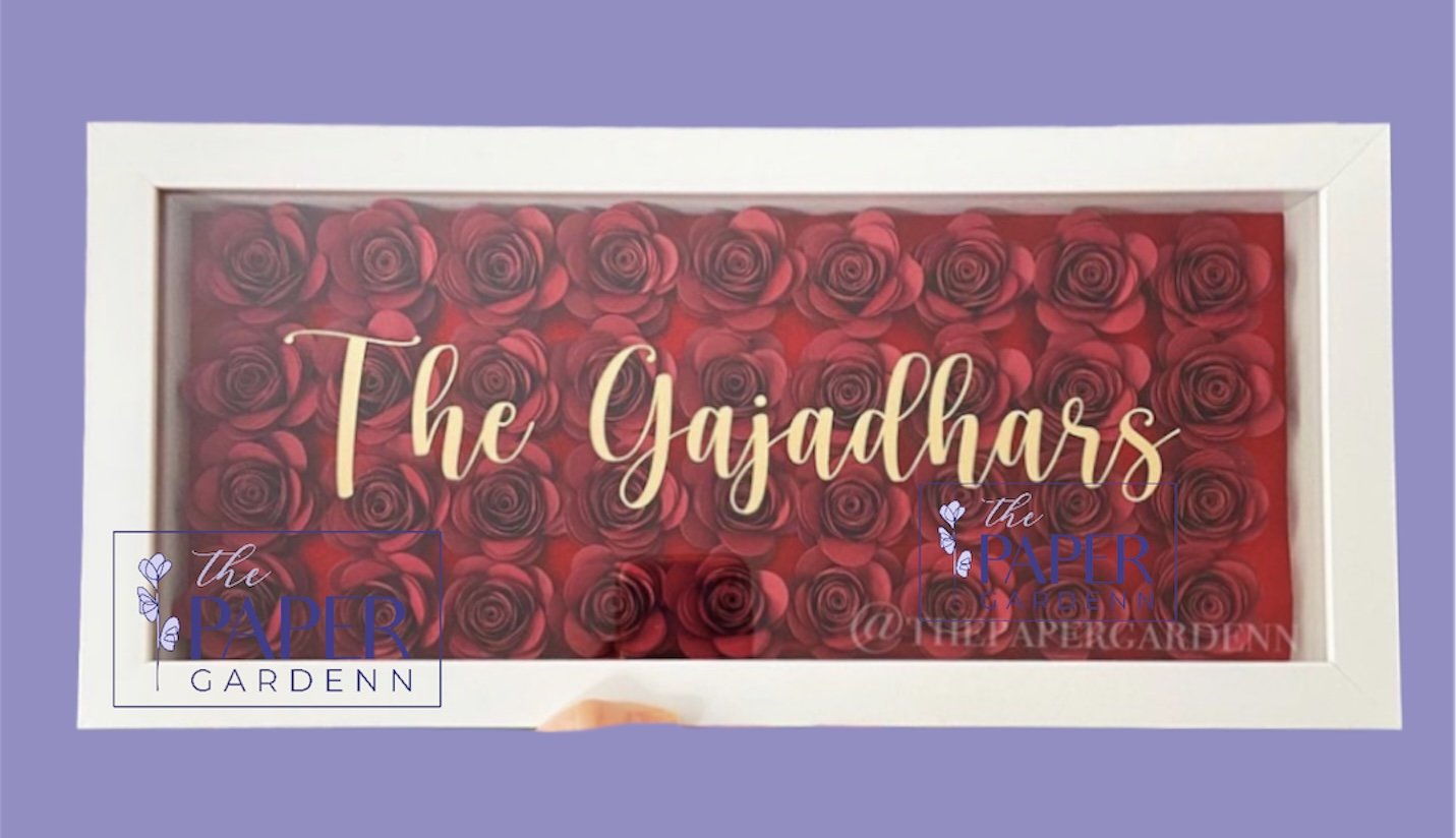 Red Bloomed Rose Shadowbox Frame