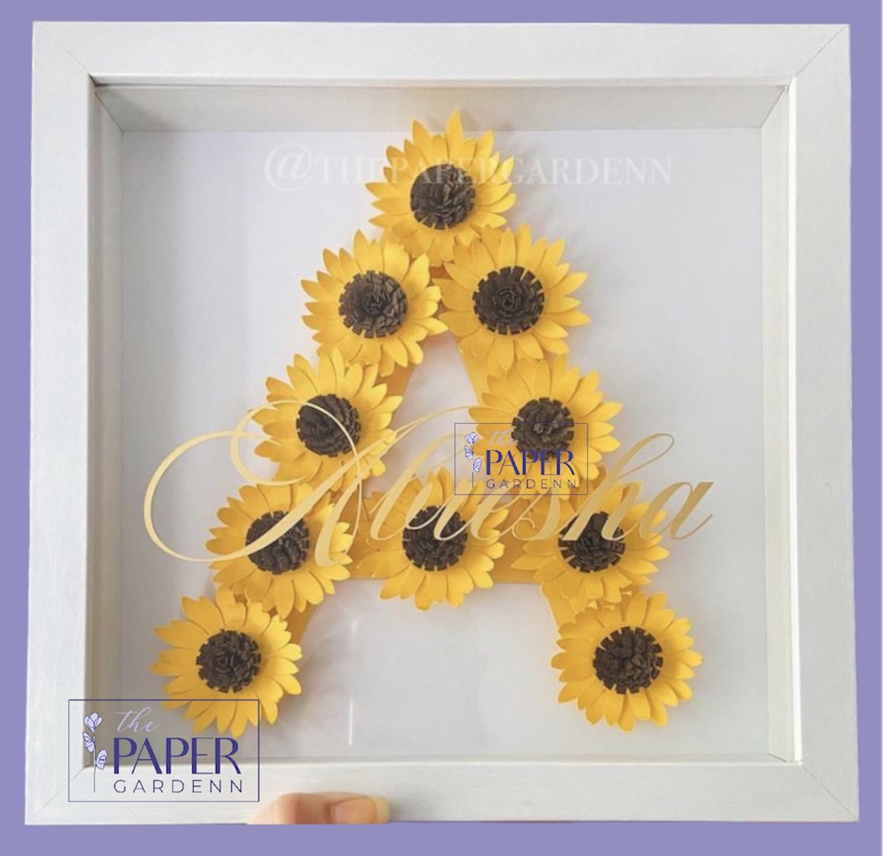 Sunflower Initial Shadowbox Frame
