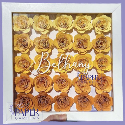 Yellow Bloomed Rose Shadowbox Frame