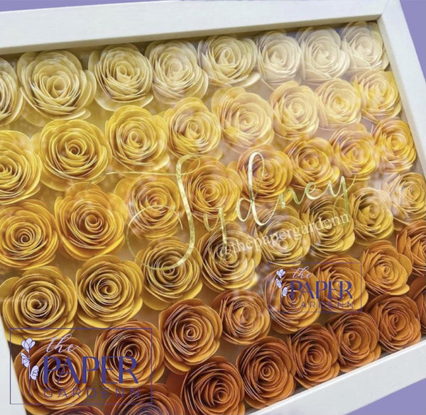 Yellow Rosebud Shadowbox Frame