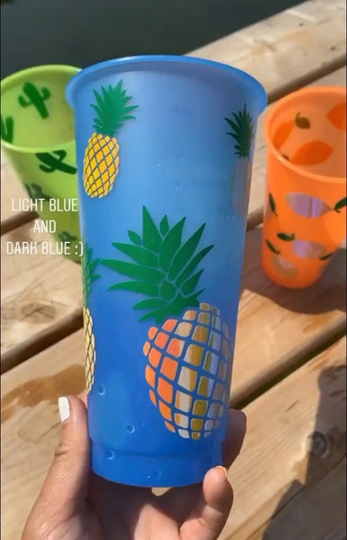 Personalized Colour Changing Cup Tumblr with Lid and Straw