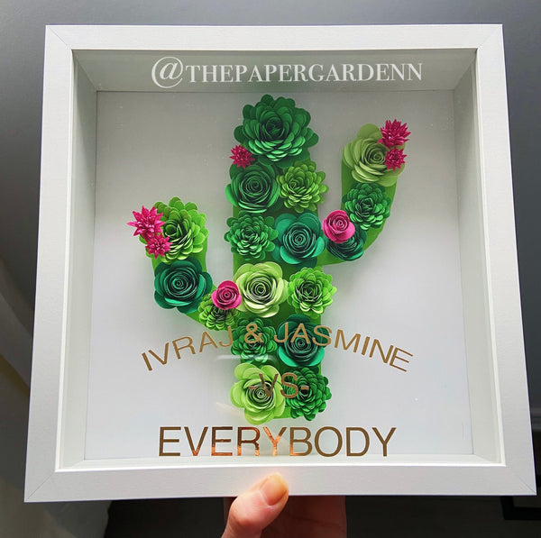 Cactus Paper Flower Shadowbox Frame