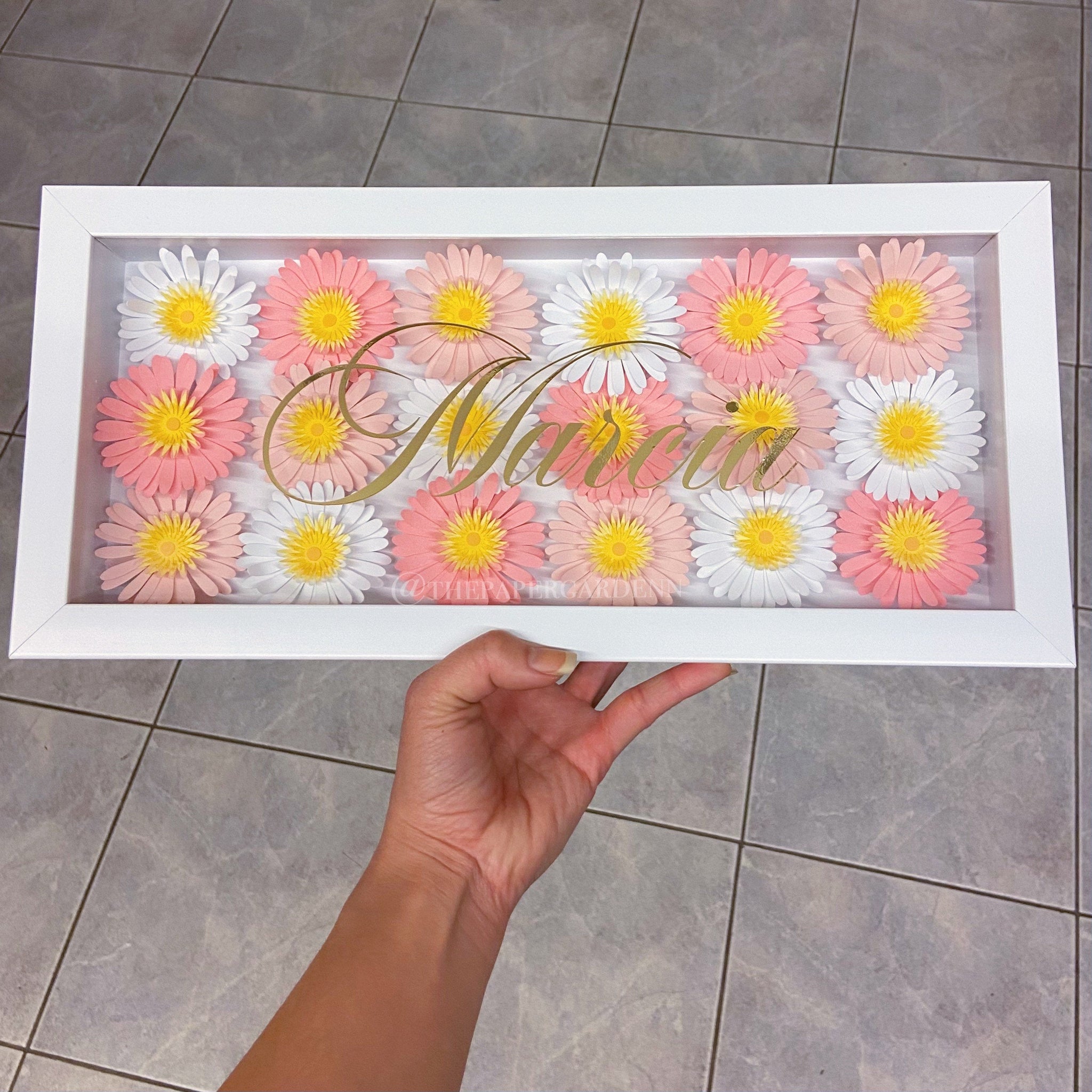Paper Daisies Shadow Box Frame | Gift for Mom, Birthday Present, Home Decor, Wedding Gift, Nursery Sign, Christmas, Bday