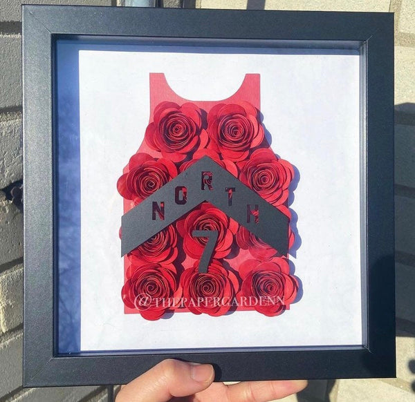 Basketball Jersey Paper Flower Shadow Box | Ombre Solid Multicolour
