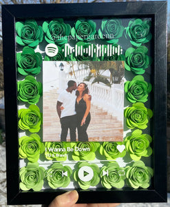 Ombre Spotify Frame Song Paper Flower Shadow Box | Anniversary Gift
